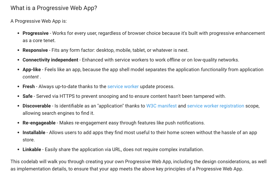 Progressive Web App definition from developers.google.com